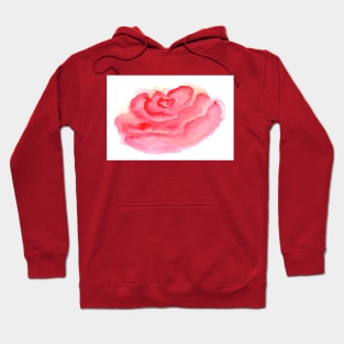 Pink watercolor rose flower, red bloom, art decoration, sketch. Illustration hand drawn modern Hoodie